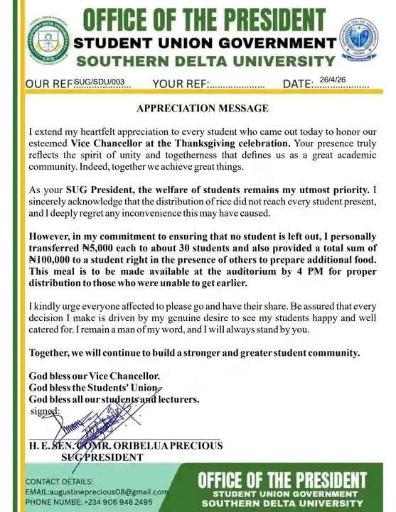 Nigerian Students' Voice tweet media