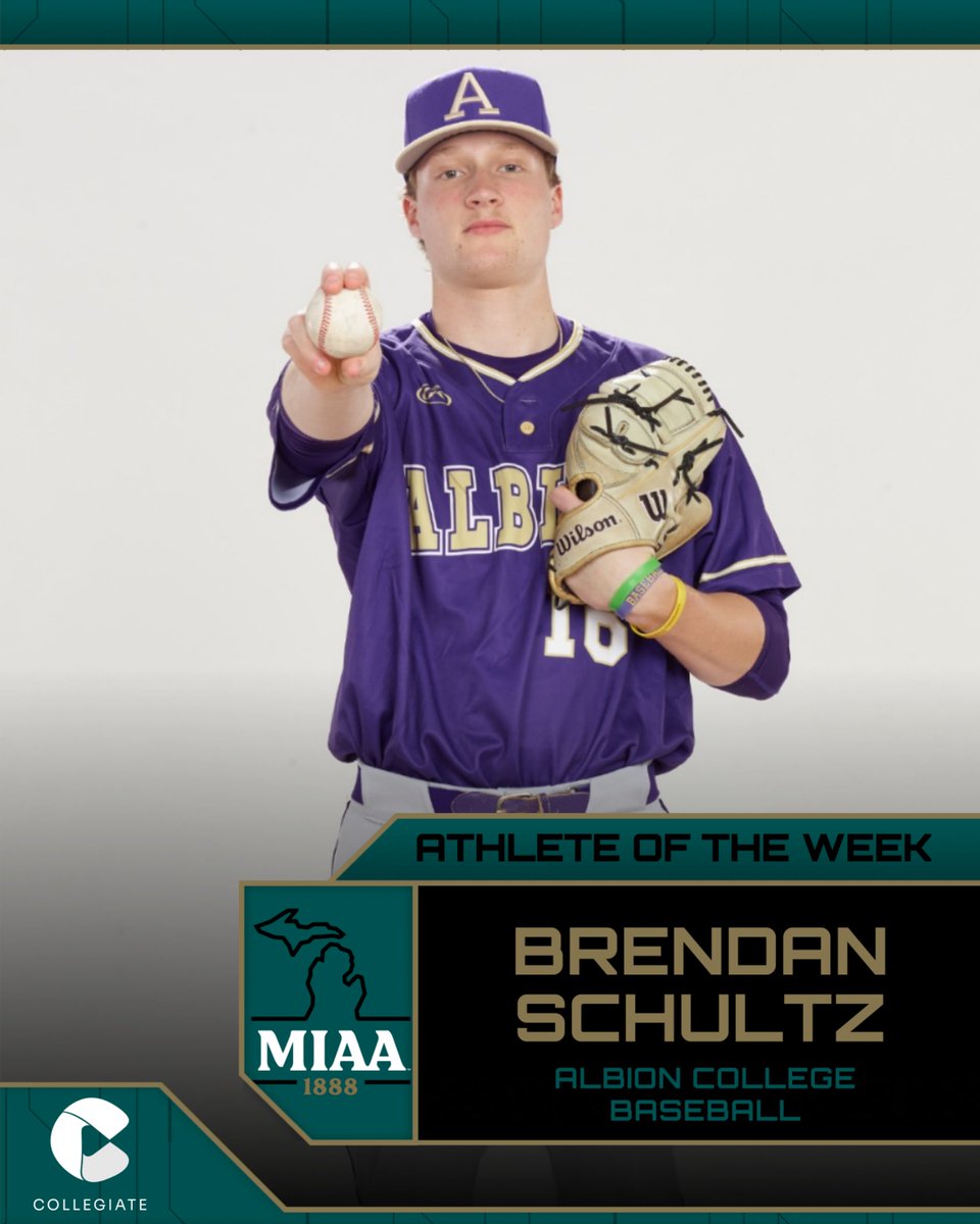 MIAA1888's tweet photo. #D3MIAA Baseball Athletes of the Week | April 27, 2026 ⚾

Pitcher:
Brendan Schultz, @gobrits 

Position Player:
Max Holser, @gobrits 

READ -- https://t.co/aUQWmTt89U

#MIAAmten #GreatSince1888 https://t.co/MMxemNjzsg