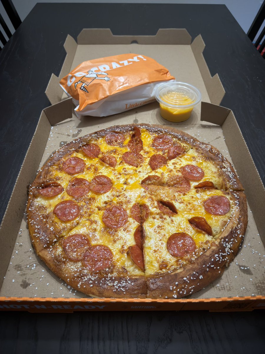 TheRiddlerMan's tweet image. Picked up a Pretzel Crust Pizza from #LittleCaesars for #NationalPretzelDay for dinner while getting ready to watch #AlienRomulus for #AlienDay 2026.