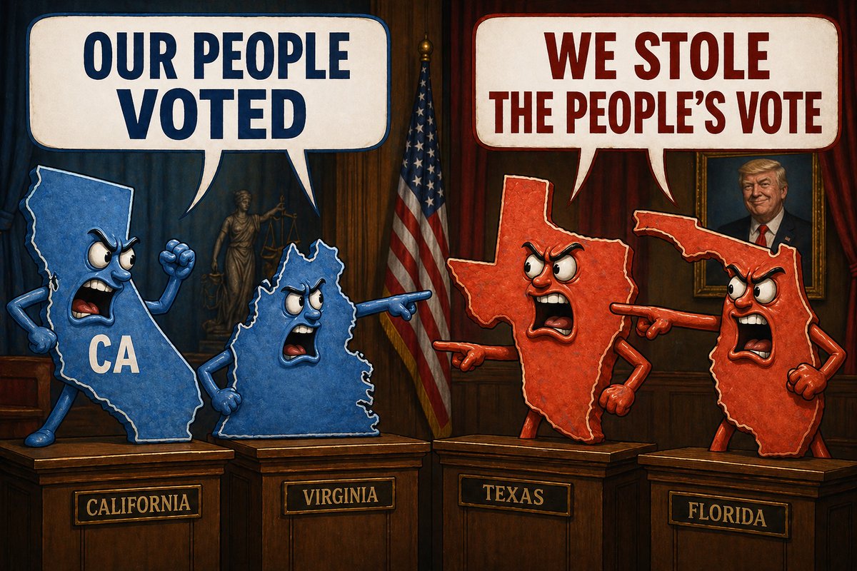 mjfree's tweet photo. California and Virginia gave their people the right to vote on new redistricting after Trump rigged the vote in Texas. Now Trump and DeSantis are rigging the vote in Florida and Floridians have no say! Under Trump &amp; DeSantis, their vote doesn't matter!
#StopIllegalFloridaMaps https://t.co/trqa6cKZeq