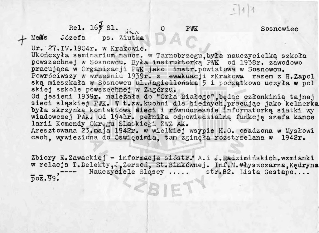 TomFromKatowice's tweet image. My name is Józefa Meus🇵🇱, a teacher and ZWZ AK liaison officer from Sosnowiec, born on April 2️⃣7️⃣, 1907 in #Cracow.
I was murdered by #Germans in their #Death camp #Auschwitz on Nov.25, 1942 at the age of 3️⃣5️⃣ only because I was a #Pole. 
Please,#NeverForget me! 
#genocide #WWII