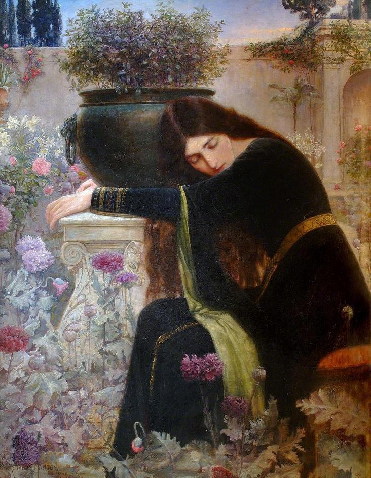 ArtorOtherThing's tweet image. Isabella and the Pot of Basil, 1919 by George Henry Grenville Manton (English, 1855--1932)
