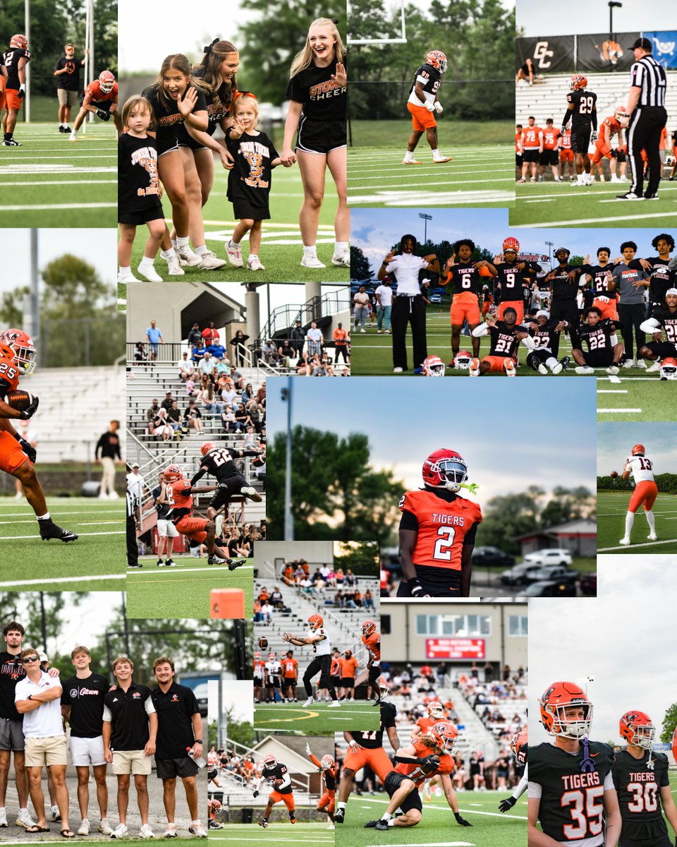 GtownCollege's tweet photo. Touchdown! Friday night's Orange and Black game was a blast! Students, alumni, faculty, staff, trustees, families, and friends all rallied to support the Tigers and The Amen House. #tigerpride #cultivatingpassionignitingpurpose https://t.co/kBDGI1WQPs