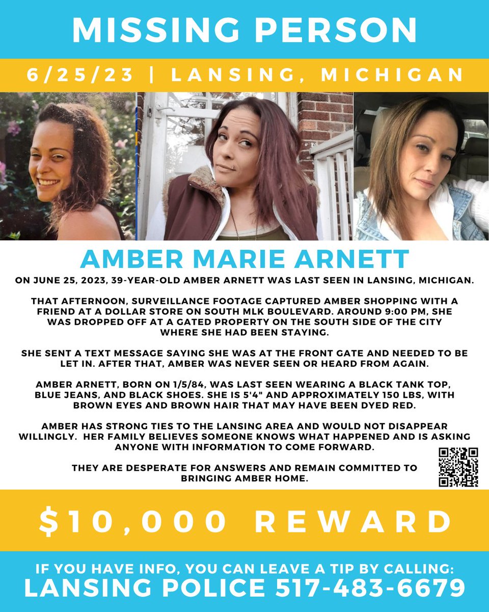LightTheWay22's tweet image. It’s #MissingPosterMonday and we need your help sharing #AmberArnett’s flyer to help increase awareness! #Michigan #Missing #MondayMotivation