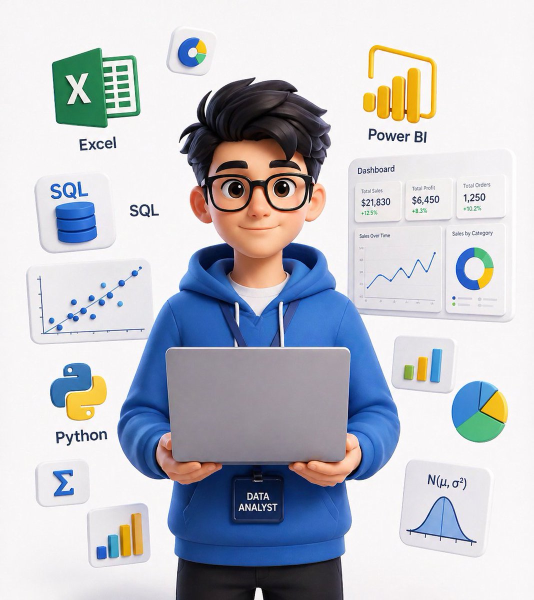 How to Start Data Analytics (Beginner Guide)

✅ Excel – learn formulas, pivots, shortcuts
✅ SQL – practice SELECT, JOIN, GROUP BY
✅ Power BI - Power Query, relationships, DAX
✅ Python – focus on pandas &amp; NumPy only
✅ Projects – apply everything immediately