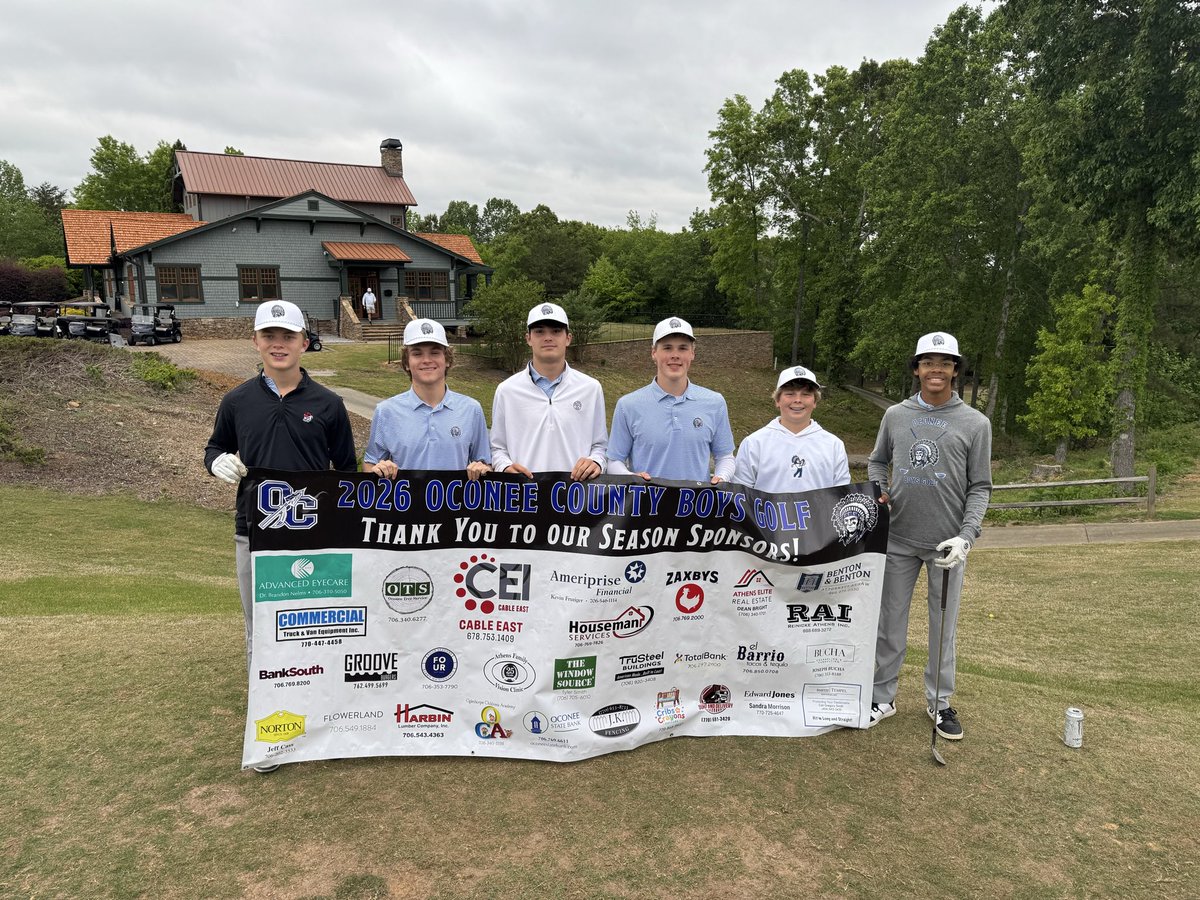 OconeeCoGolf's tweet photo. Huge congrats to the Oconee County Boys Golf team on finishing as the Area 3 AAA Runner Up! 🏆🥈
The road doesn’t end here! The Warriors are officially headed back to the State Tournament at Highlands Country Club in LaGrange for the 3rd year in a row! ⛳️🔥 https://t.co/0tJWyZIzFA