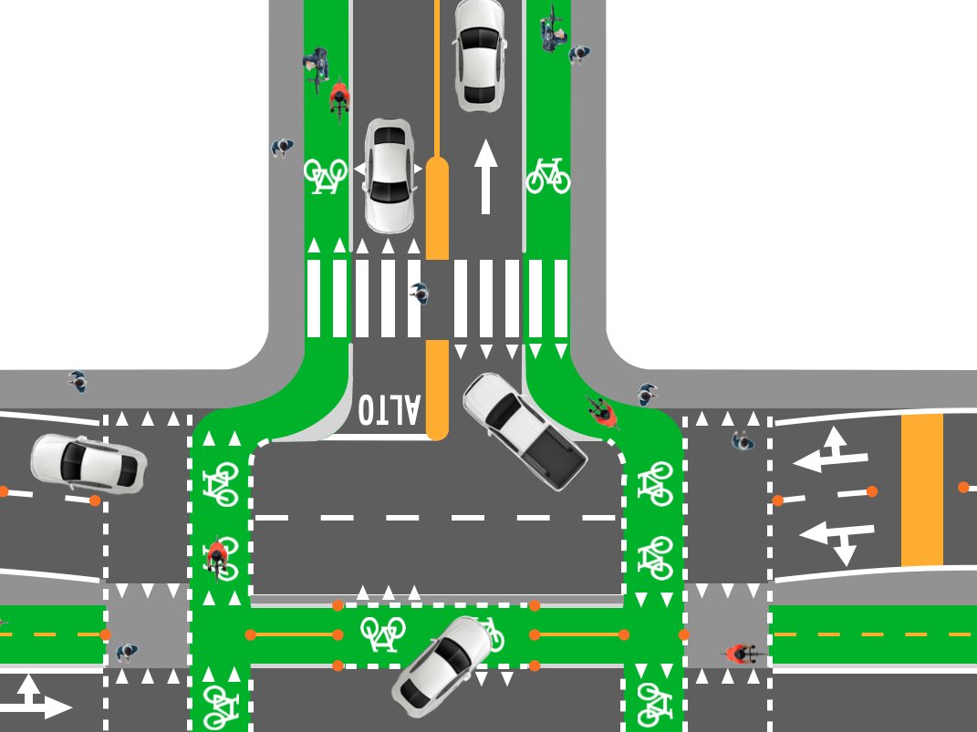 LadyMacetas's tweet photo. Con las herramientas legales y técnicas vigentes, este tipo de intersección podría ser común en Costa Rica.
✅ Cruces peatonales seguros
✅ Infraestructura ciclista
✅ Carriles angostos y radios de giro cortos
✅ Claridad en demarcación y señales
✅ Reductores de velocidad https://t.co/SyWQLhiFky