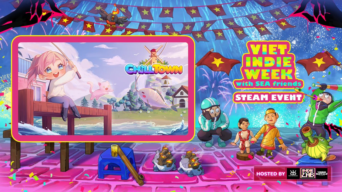 ChillTownGame's tweet photo. As part of Viet Indie Week starting 30/04/2026, Chill Town is currently 60% off and the Chill Corner DLC is up to 47% off. If there's a game of ours that's caught your eye, this is an opportunity you won't want to miss. Cheers! And by the way, a big thank you to the event hosts! https://t.co/EWz6R37TKZ