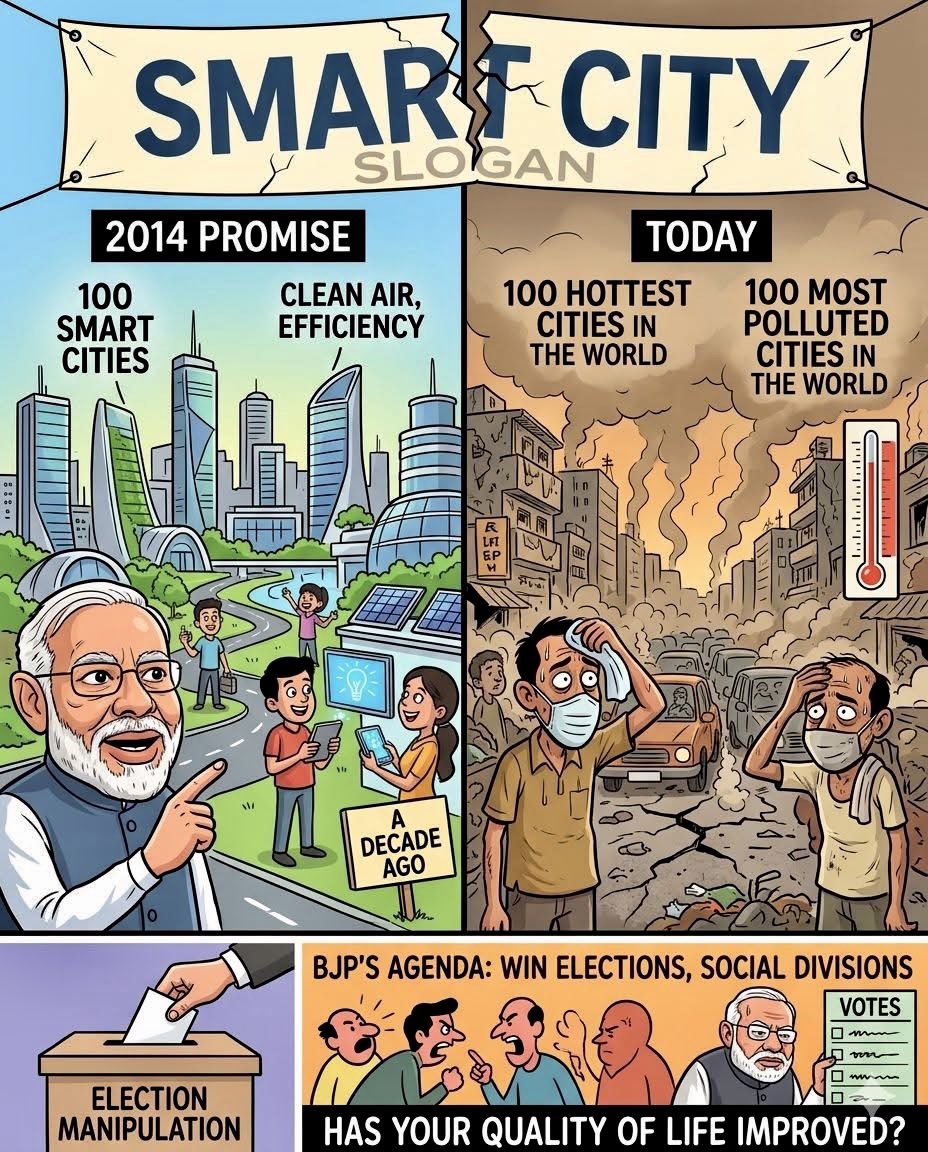 Today, the BJP's agenda is only one thing, win elections. Not by governance, but by creating social divisions and manipulating the electoral system. That’s where their focus is, not on improving your quality of life.