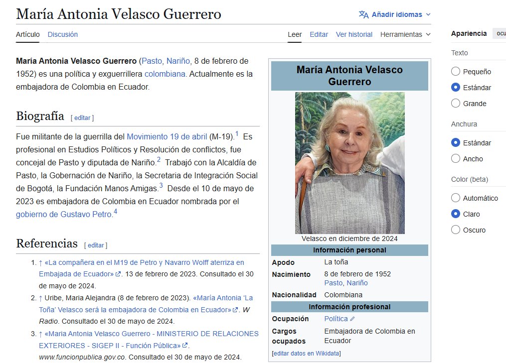 No sabía que la embajadora de Petro en Ecuador, era una exguerrillera del M-19 camarada de Petro. 

¿Quiénes nos gobiernan?