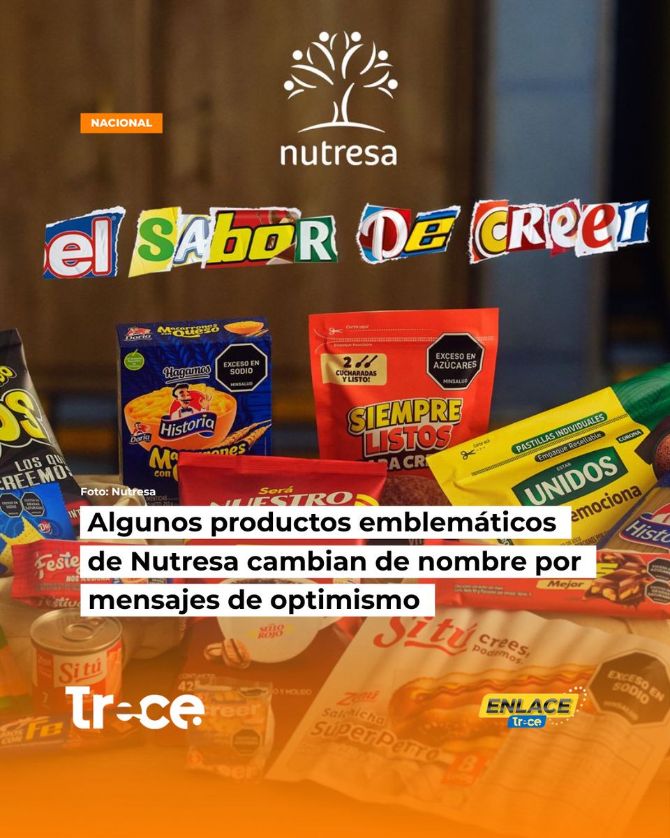 CanalTreceCO's tweet image. Nutresa presentó #ElSaborDeCreer, campaña en la que transforman sus empaques con mensajes de optimismo. Jet, Jumbo, Corona, Colcafé, Zenú, Doria, y Saltín Noel hacen parte de las marcas. 

#CanalTrece #Noticias #Nutresa