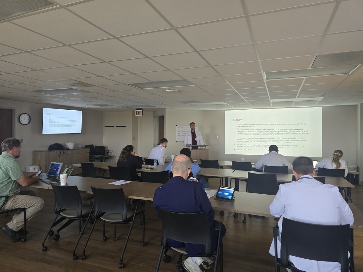 MichaelBashirMD's tweet image. I had the pleasure of presenting the 2026 American College of Cardiology / American Heart Association dyslipidemia management guidelines at our journal club and leading a discussion on how to implement these updates in our residency clinic

#Cardiology #InternalMedicine #ACC #AHA
