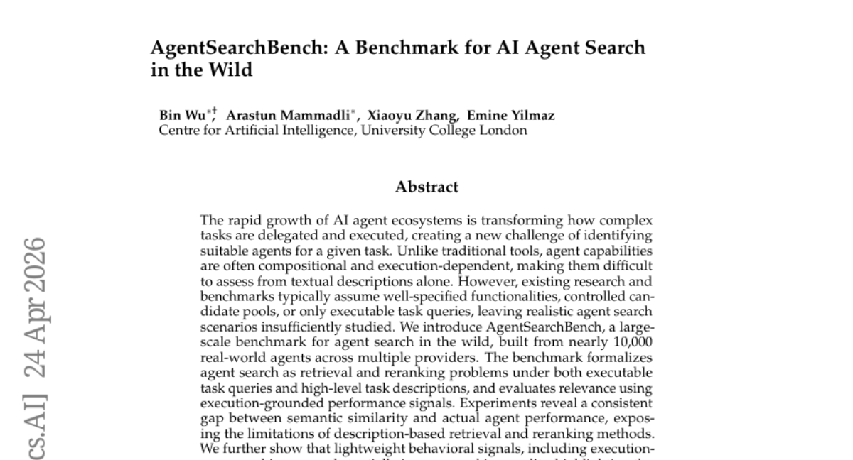 4. AgentSearchBench: A Benchmark for AI Agent Search in the Wild 🔑 ...