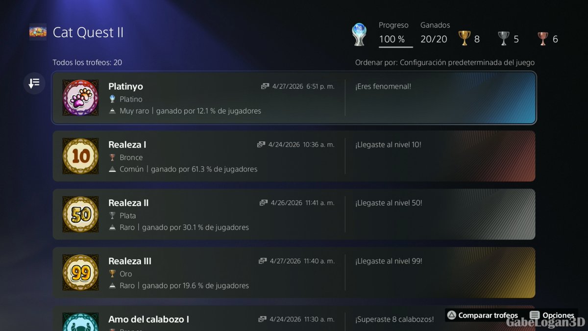GabeLogan3D's tweet image. Cat Quest 2 / Platino 😎📷#catquest #catquest2  #ps4 #ps5 #playstation