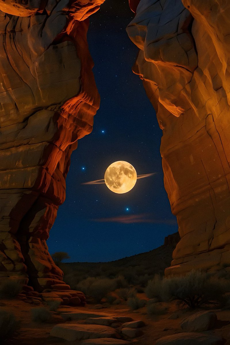 thinxspic's tweet photo. the moon dressed like saturn.. https://t.co/5y5PVczjnt