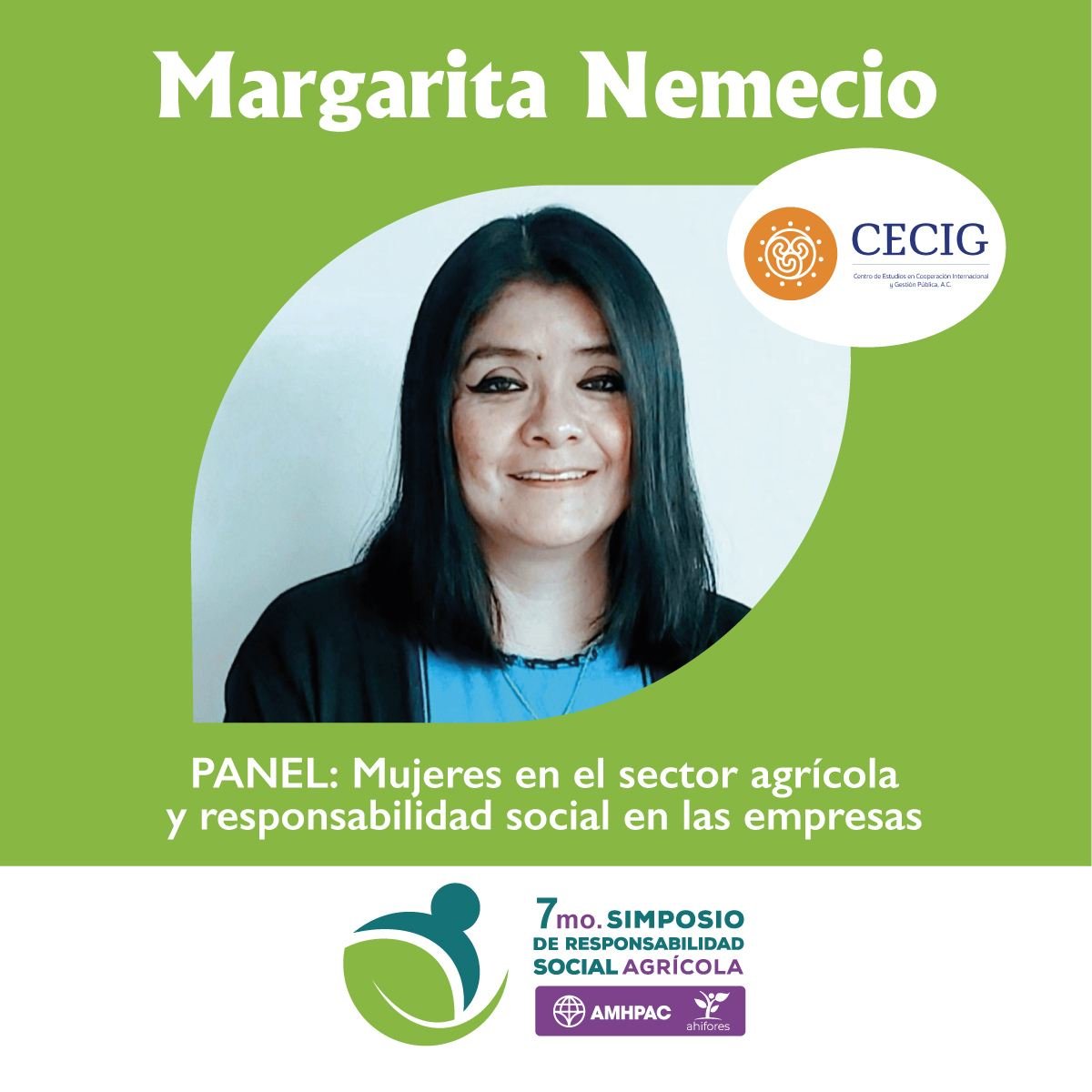 CECIGmx's tweet photo. 🌱 Nuestra compañera Margarita Nemecio participará en el 7º Simposio de Responsabilidad Social Agrícola.

📅 29 y 30 abril
📍 Guadalajara

Registro: https://t.co/tg5wznvUaG

Consulta el programa: https://t.co/w61JIAntHM https://t.co/0qclnziL42