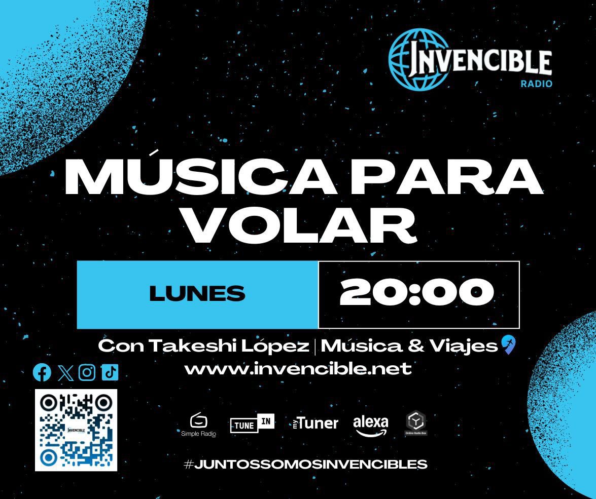 MParaVolarRadio's tweet image. Música para volar MX 🎧

Lunes 8pm a 10pm 🌐invencible.net 

Conduce @TakeshiLopez 

Solo por @Invenciblenet 
#radioonline #musicaparavolarmx