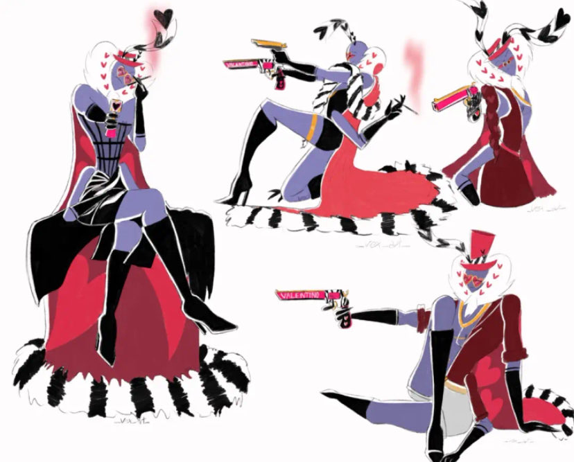 _vex_art_'s tweet image. Val poses #valentino #hazbinhotelvees #hazbinhotel #voxval