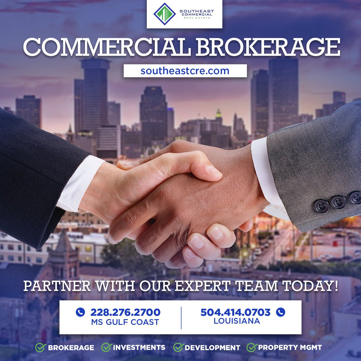 SoutheastCREMS's tweet image. Do you need a  Commercial Property Broker? 📲 Partner with our expert team. Visit us online at SoutheastCRE.com or call 📍 MS Gulf Coast: 228.276.2700 | New Orleans: 504.414.0703 #CommercialRealEstate #Broker #partnerwithus