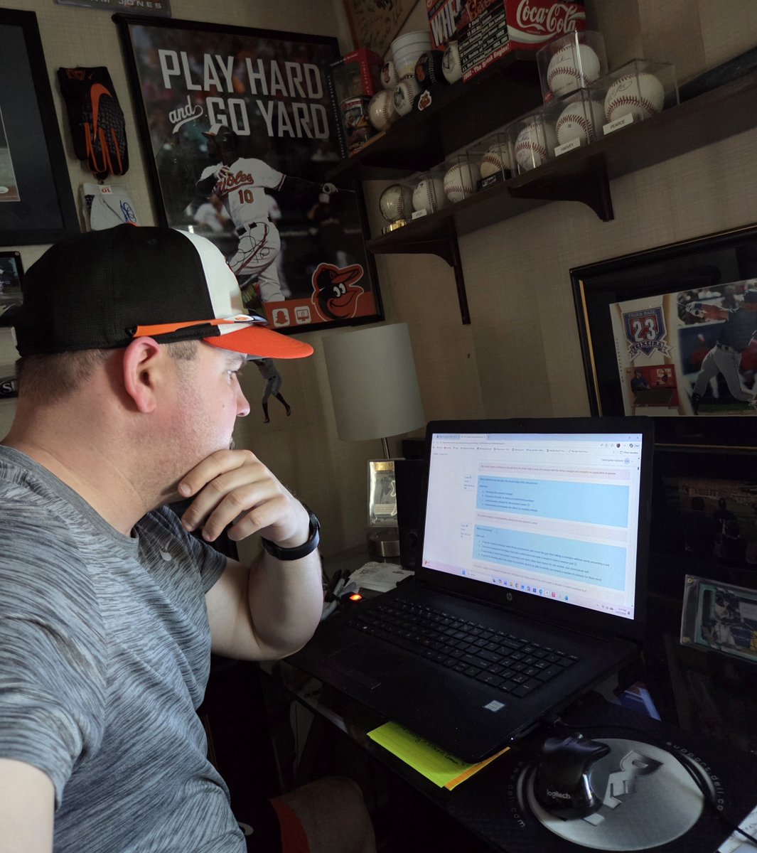 KrisHynson16's tweet image. Been studying my tail off. Working on the #NASM (Nat. Academy of Sports Medicine) trainer cert &amp;amp; the online courses for. Grinding through it. Working on the practice exam. Yes, the office is literally a memorabilia display! W my guy AJ10 especially. #Study #Certification