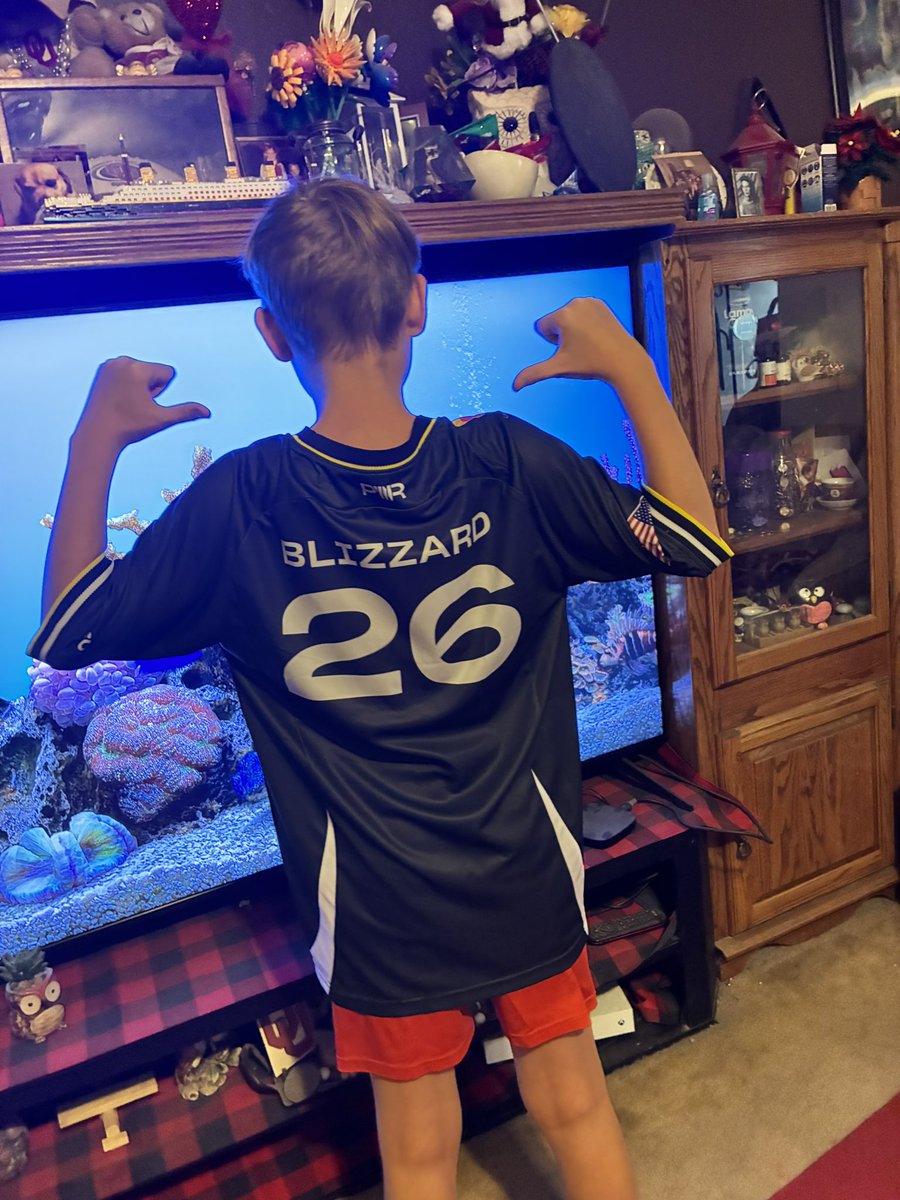 Coachblizzard1's tweet photo. My son Braxton extremely excited about his PWR Jersey coming in!!! @LachlanYT @TeamPWR https://t.co/QwZJApF1I1