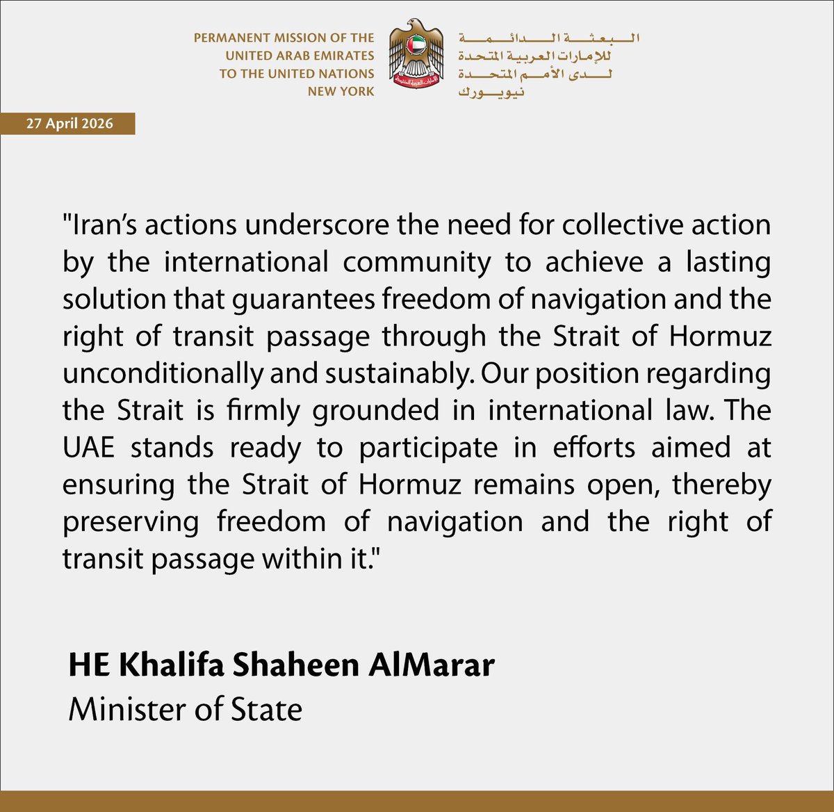 UAE Mission to the UN tweet media