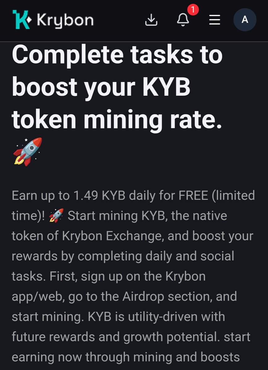 Krybon Exchange Mining 💸
Join guys 👇🏻
krybon.com/auth/signup?re…