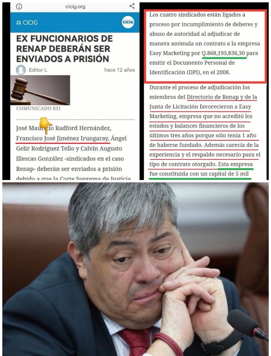 La_ReVoluZzion's tweet image. _
🤣🤣🤣🤣🤣

Por lo menos ellos no recontrataron a los ex funcionarios CORRUPTOS de @SandraTorresGUA,
—Hoy el ex Mingob @DoctorFJimenez PRÓFUGO y falta RECAPTURAR 16 mareros.

Sírvase #VolarAlaVerga #mula 🌱🫵

#Hemeroteca CICIG ⤵️