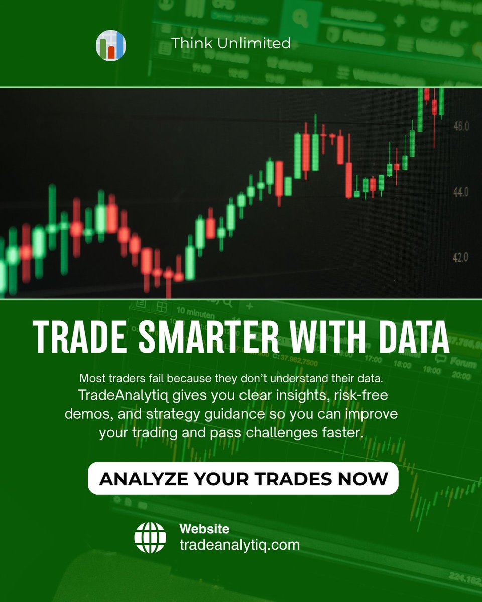 TradeAnalytiq's tweet photo. Most traders fail not because they lack effort but because they don’t understand their own data.
TradeAnalytiq gives you clear insights, risk-free demos, and strategy guidance to trade smarter and pass challenges faster.

Follow us and start improving your trading today! https://t.co/3h1WylmxvZ