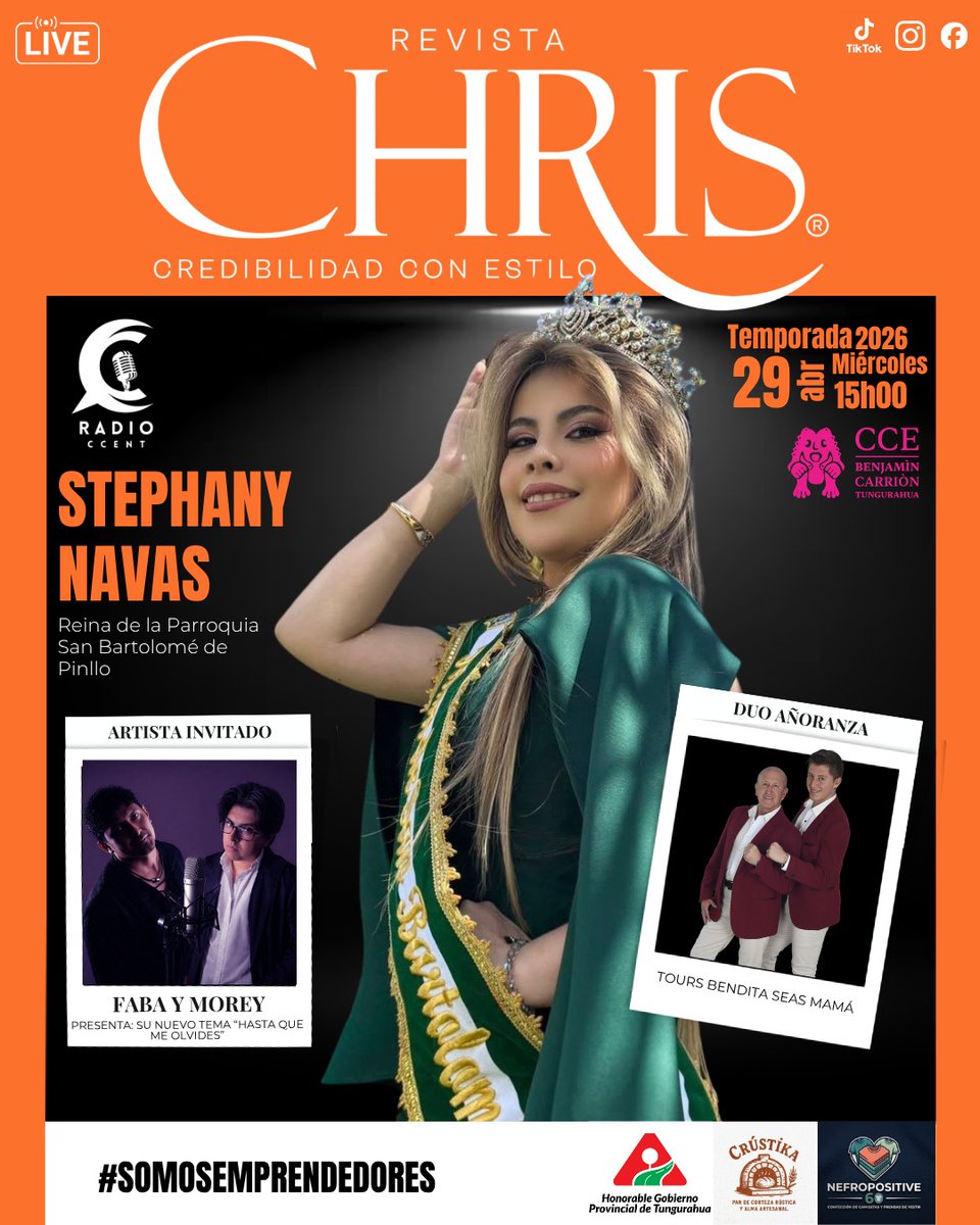 🗞️Programa REVISTA CHRIS 🗣️🗣️🗣️ 
Y por el feriado nos trasladamos al día miércoles 29 de abril 
2️⃣⏰ Llenas de mucha información 📡📶➡️📻📰🗞️ <a href="/chrisrevista/">RevistaChris</a> #RADIOCCNT