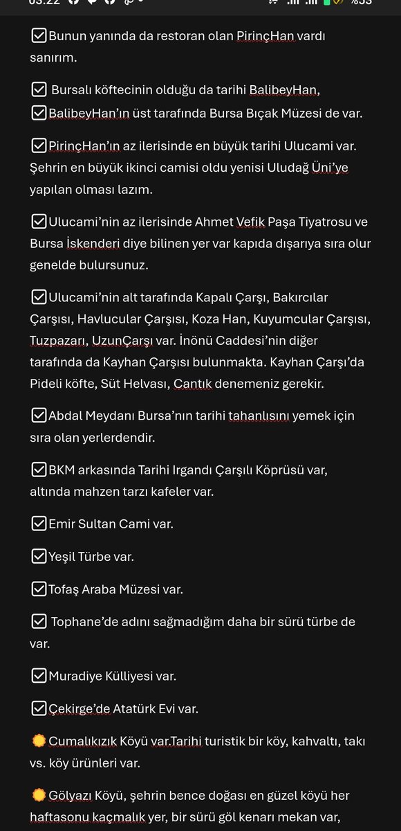 survivorgram's tweet image. Bursa Yeşili için kısaca şöyle bir liste yaptım, bu arada daha unuttuğum çok yer var, daha detaylı yapmak lazım ama gelene gezmeye yeter diye düşünüyorum, bir haftasını alır en az😂
#Bursa