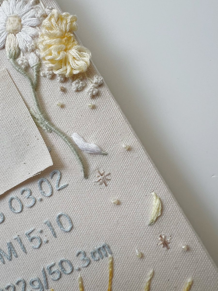 mizyoka_99's tweet image. A cute naming board with a little dog peeking…🐶♡♡
 #babyname
 #handembroidery