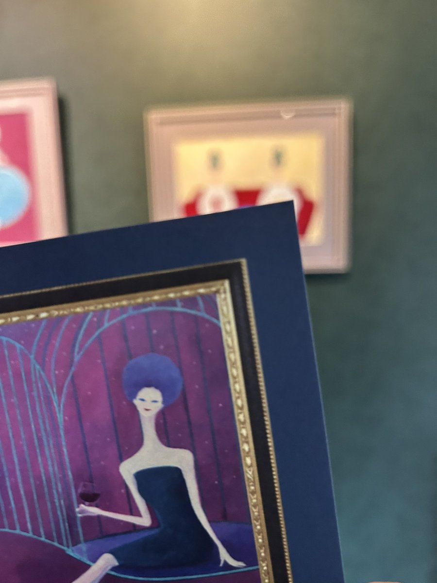 tammy8213's tweet image. 高山額縁展開催中のマチロンさんの個展「人生の葡萄ジュース」に行ってきました。　マチロンさんご自身が絵の中の妖精みたいな方でした。#Atelier Machiron