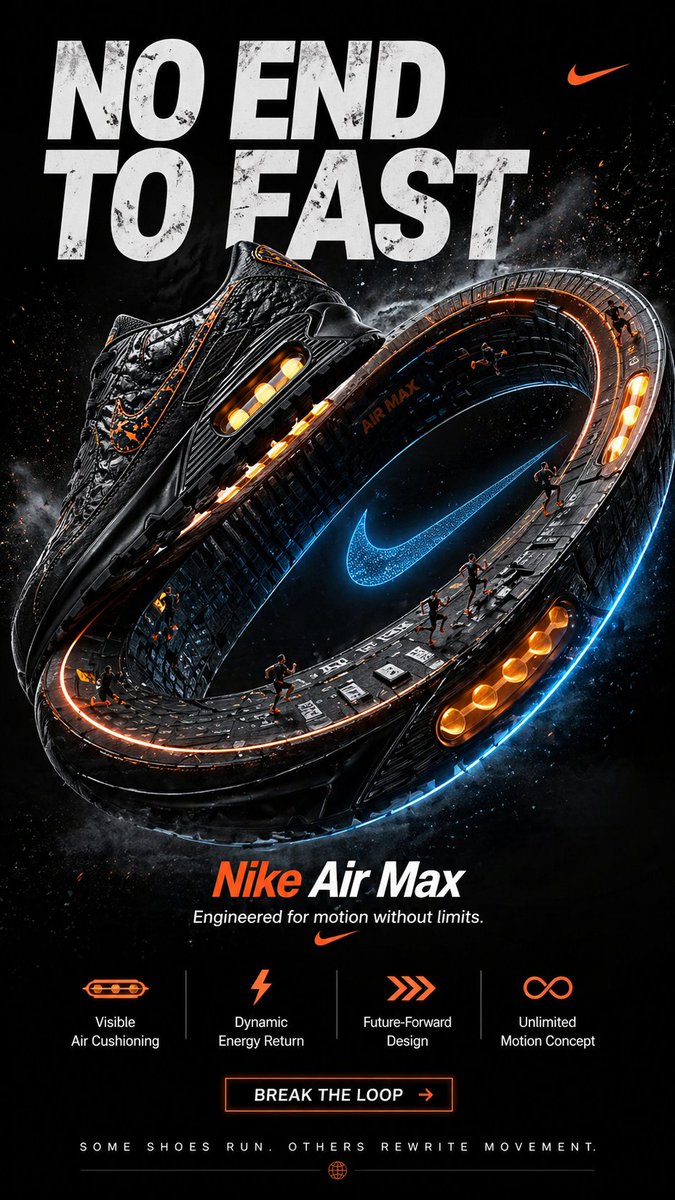 Möbius Motion: Nike Air Max Looping Into Infinity - PromptGather image 1