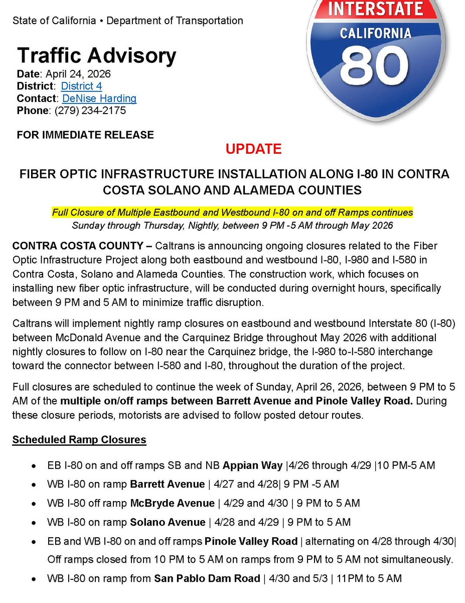Caltrans District 4 tweet media