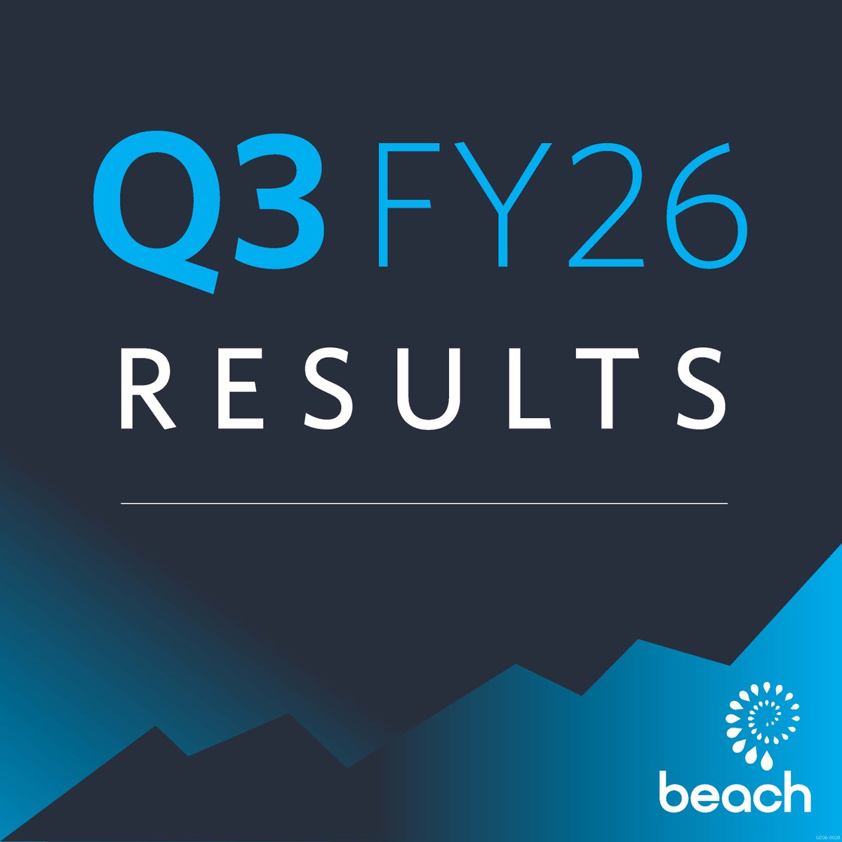 BeachEnergyLtd's tweet photo. Beach Energy has released its FY26 Third Quarter results. 

MD &amp; CEO, Brett Woods said “This was a pivotal quarter for Beach, marking the continued progress on our strategy."

Read the full report https://t.co/wOTyHAmpKi

#energy #results #oilandgas #asx https://t.co/5cEBN95TTV
