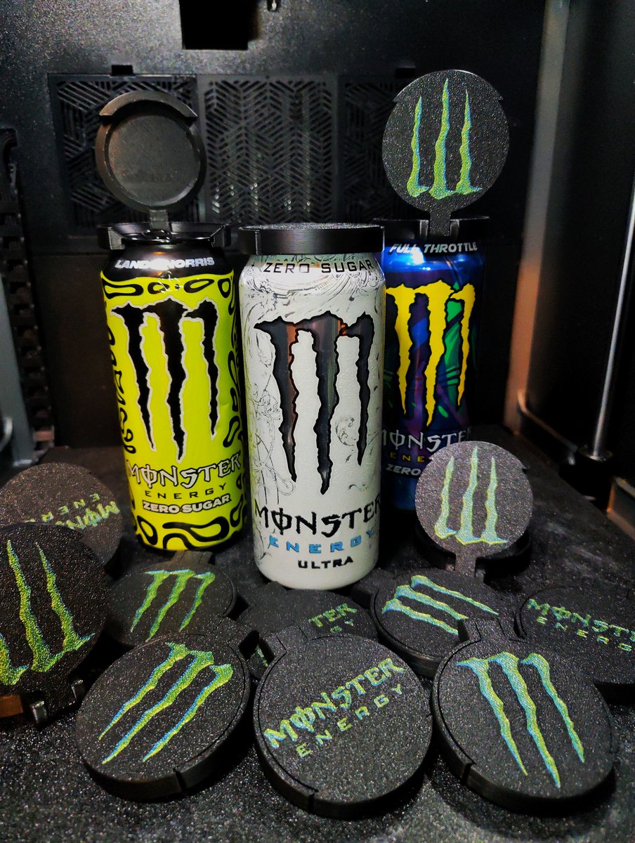 KevCrash's tweet image. Unleash the beast with these tasty Monster lids for your tasty beverage #Monsterenergy  #3dprint
