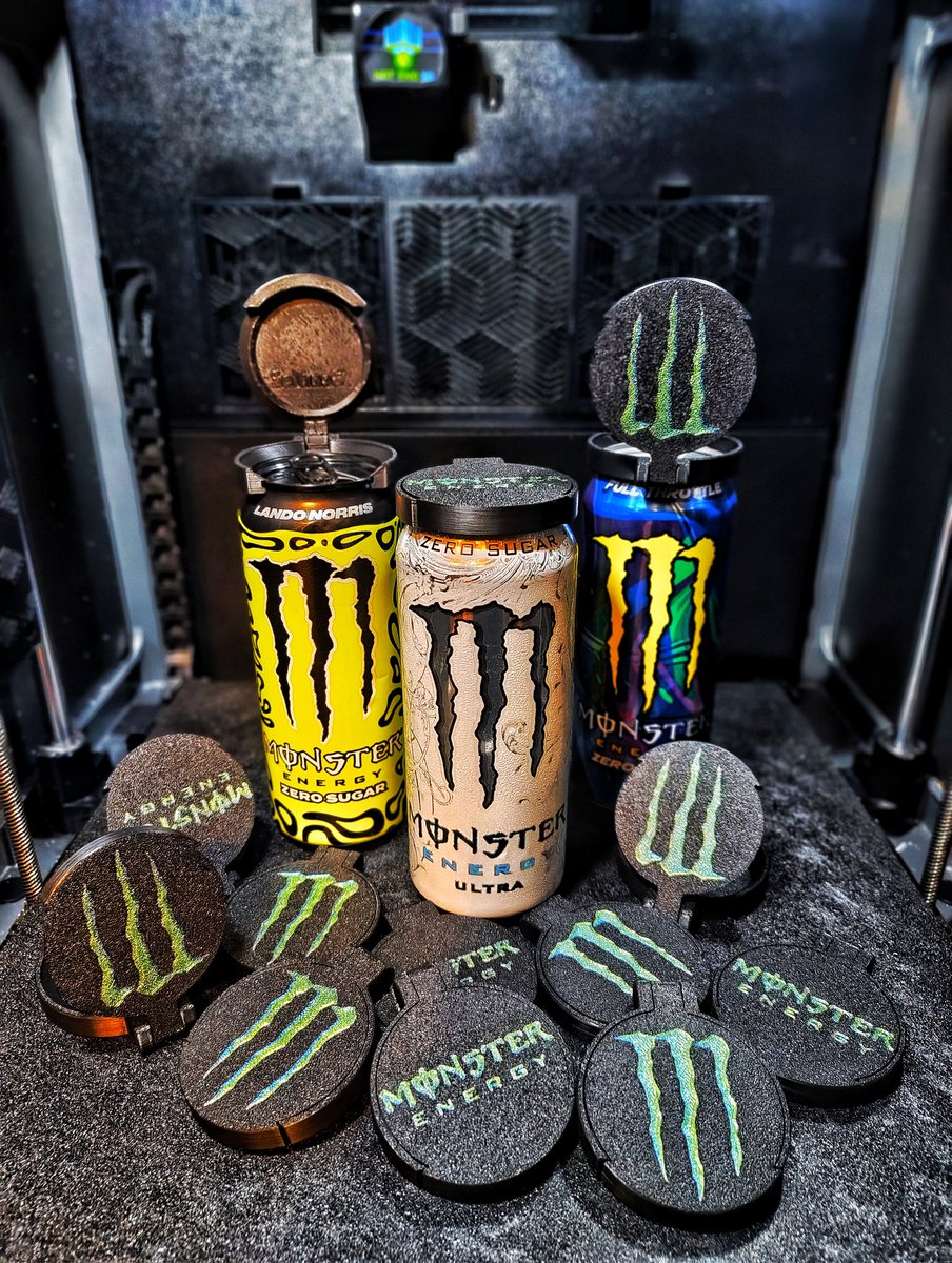 KevCrash's tweet image. Unleash the beast with these tasty Monster lids for your tasty beverage #Monsterenergy  #3dprint
