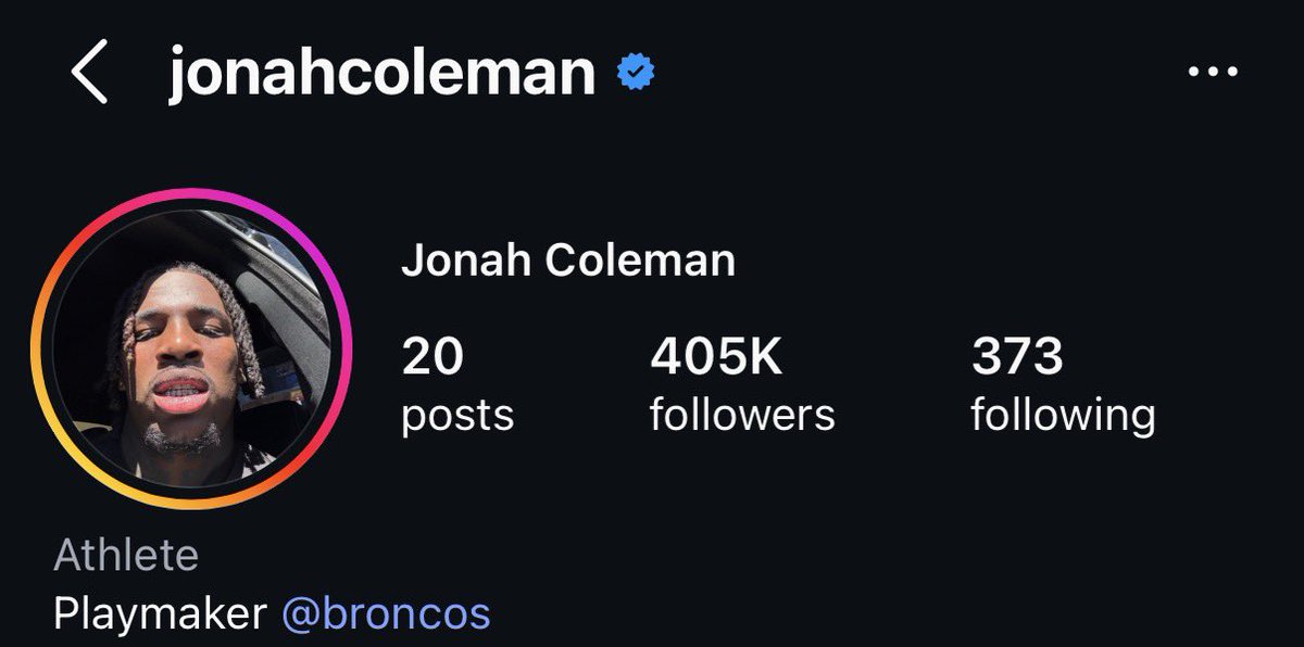 ZacStevens's tweet photo. Jonah Coleman updated his IG to:

“Playmaker @Broncos” https://t.co/TC5XbUBaMG