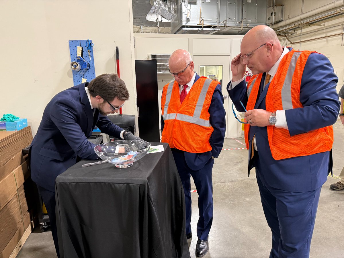 TreasurerBeach's tweet photo. I enjoyed my recent visits to the Crane Currency facilities in Dalton, MA and Nashua, NH to learn more about the advanced technology and security measures that go into manufacturing the paper used for U.S. currency.

Grateful to the skilled professionals for their expertise, craftmanship, and care in every detail that go into upholding the integrity of the U.S. dollar.