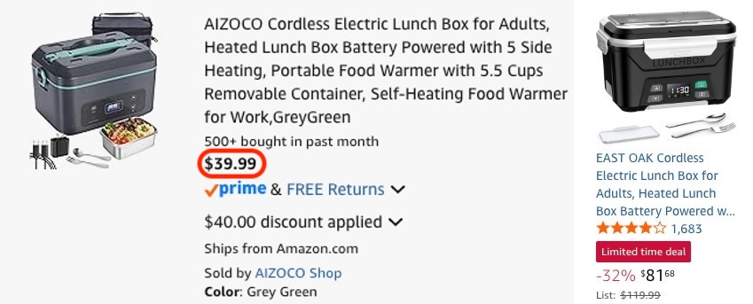 Pricerrors's tweet image. HIDDEN CODE ON HEATED LUNCH BOX 

An Amazon seller leaked a code that drops it from $90 to $40

Similar ones are going for $80+ everywhere else

Apply code: RZI292TC

pricedoffers.com/q23wf #ad