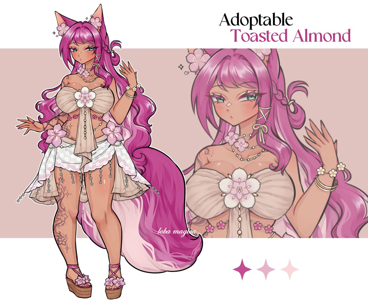 LobaMagica's tweet image. ✨Adopt - Toasted Almond 🌺

adopt: $50 ✨
commercial rights/use as vtuber: +$15

Claim via: Kofi  

#vtuber #adoptable #kofi