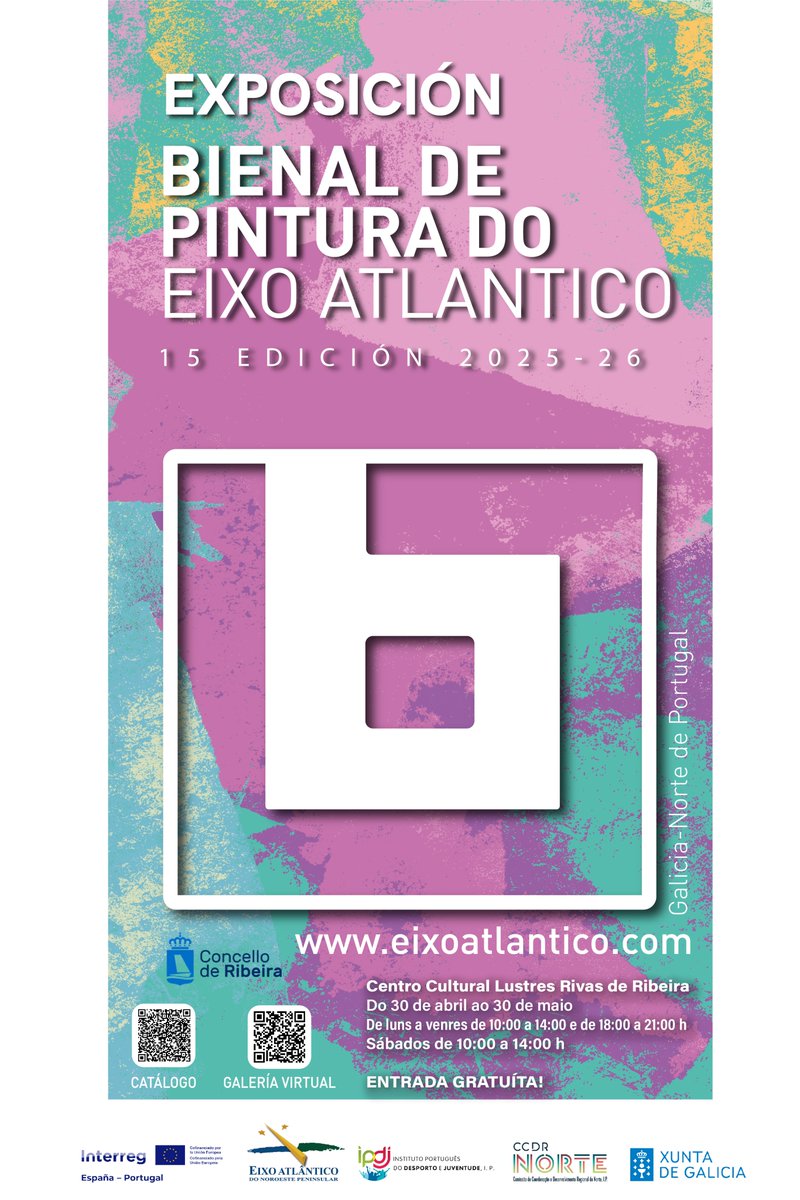 concelloribeira's tweet photo. 🎨 A arte contemporánea será a protagonista da nova exposición que chega ao Lustres Rivas de Ribeira. Trátase da XV edición da Bienal de Pintura do Eixo Atlántico; un punto de encontro cultural entre os pobos de Galicia e o norte de Portugal.

#ConcellodeRibeira #Cultura https://t.co/kvbdW3BYdC