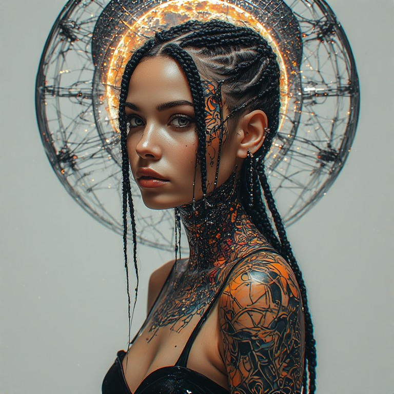 21stmillennium's tweet photo. #21stMillennium #AIArt #CyberTattoo #AfroFuturism #TechGoddess #FutureHuman https://t.co/F30uPA999N