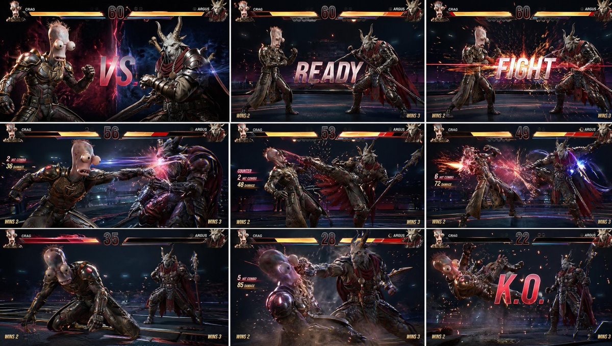 AAA Fighting Game Storyboard Grid