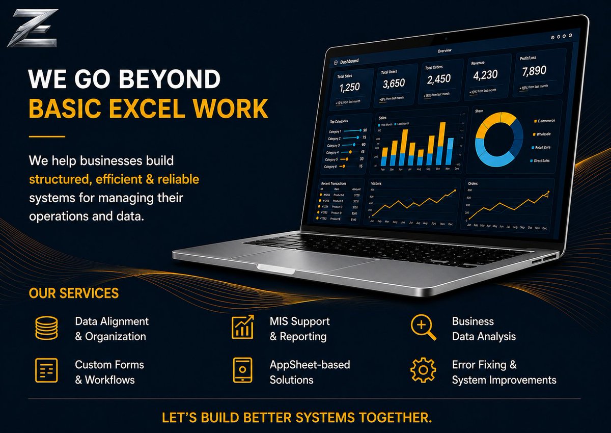 zeethaZTech's tweet photo. At @zeethaZTech, we go beyond basic work.

We help businesses build structured, efficient, and reliable systems for managing their operations and data.

Our goal is simple:

Make your business operations clearer, faster, and more efficient.

Let’s build better systems together. https://t.co/M03FSTgOuZ