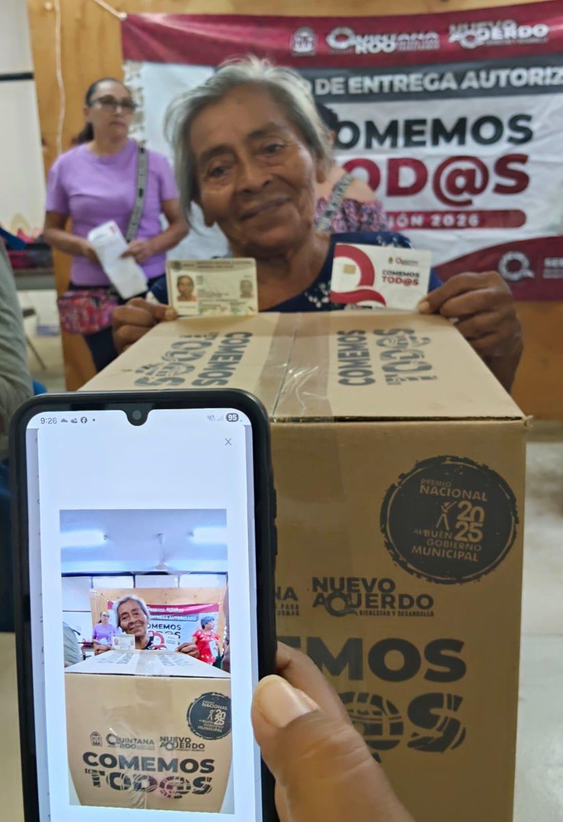 MaraLezama's tweet image. 📦 Amigas y amigos beneficiarios del programa "Comemos Tod@s", les recordamos que continúan las entregas de los paquetes alimentarios correspondientes al primer bimestre de 2026. 

Hoy tenemos módulos de entrega en #OthónPBlanco, #FelipeCarrilloPuerto y #BenitoJuárez. 

Solo
