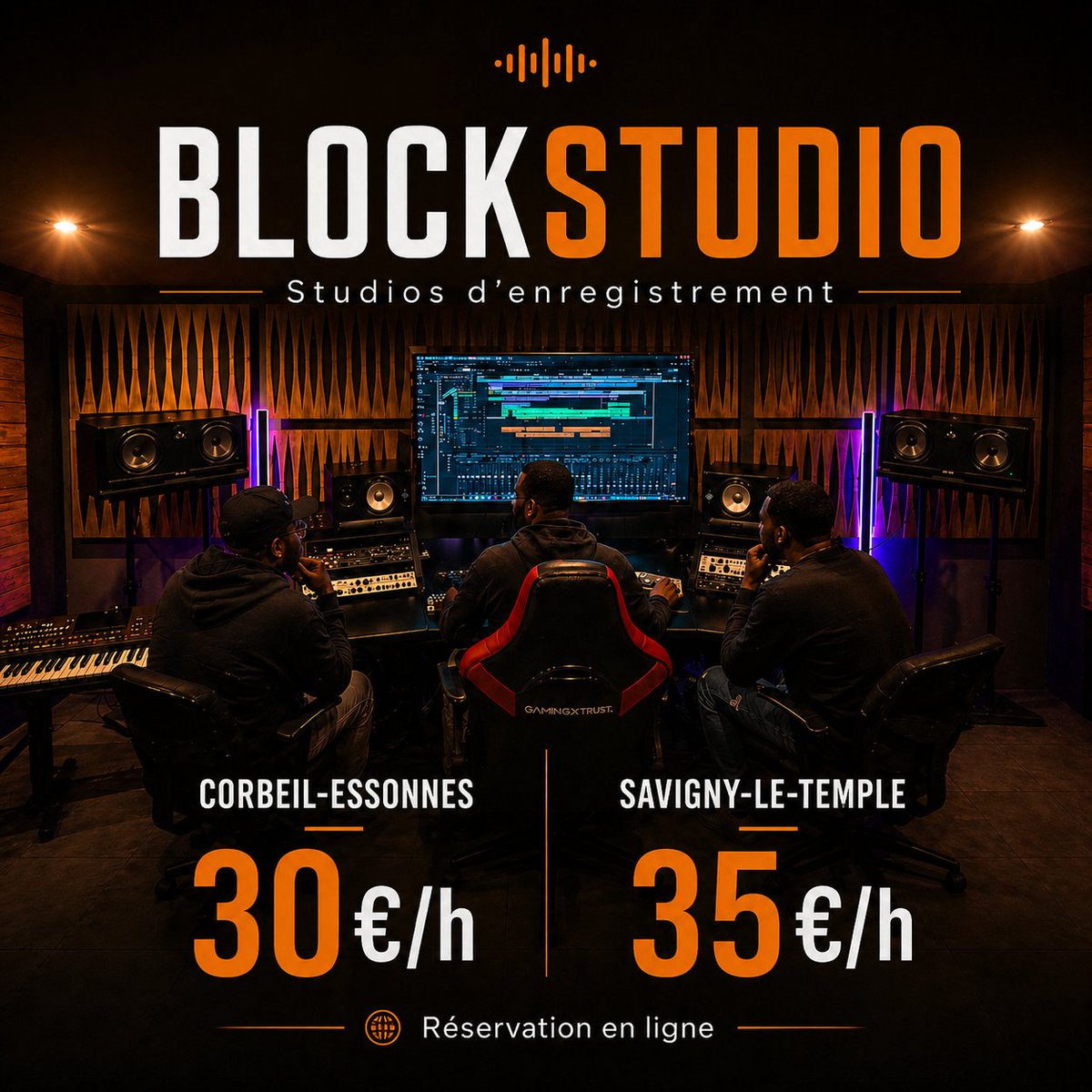 Blockstudio91's tweet photo. Studio pro à partir de 30€/h.
Corbeil-Essonnes : 30€/h
Savigny-le-Temple : 35€/h
Réservation : https://t.co/cONZHX23ON https://t.co/zm2SSwxZfF