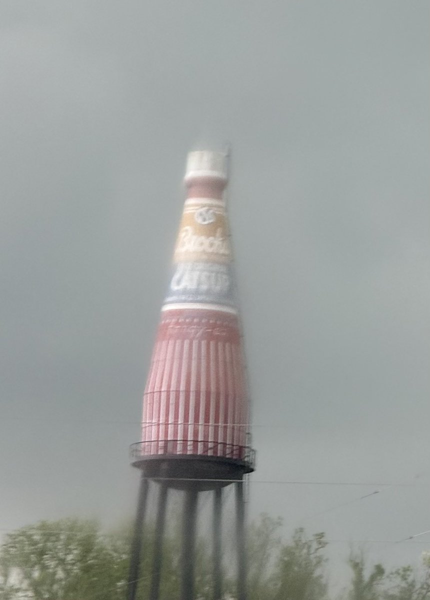 Rainy and taken while driving but thought <a href="/nickmtrades/">Nick Metzger</a> would appreciate the World’s Largest Ketchup bottle about 15 min from my house.