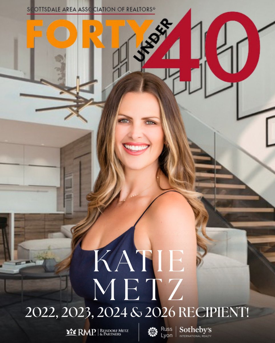 ReisdorfMetzAZ's tweet image. Congrats to our partner, Katie Metz for receiving the honor of being named among a wonderful list of Realtors as a - 2026 Scottsdale REALTORS® Forty Under 40 recipient. 

Congratulations!
.
.
#congrats